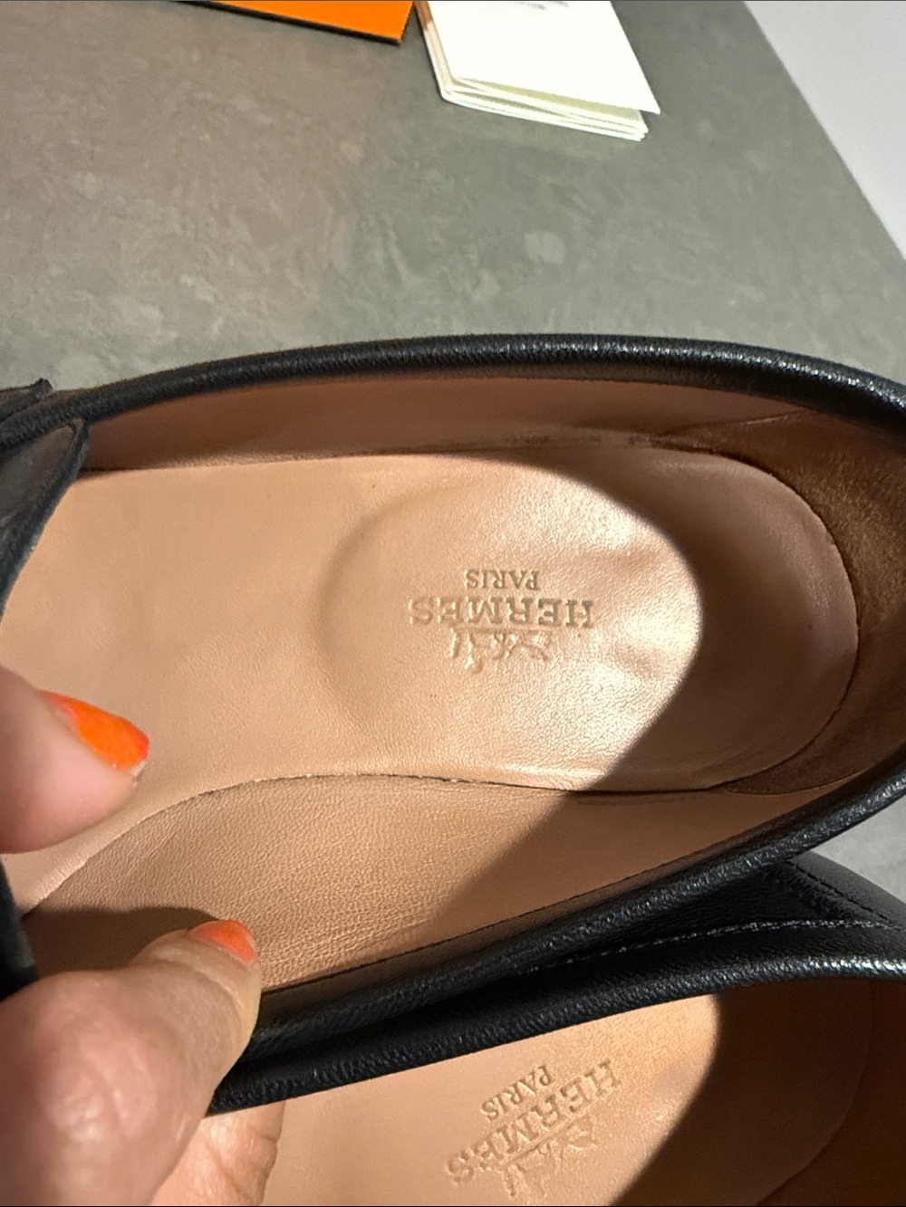 Hermes Paris Loafers Black Silver Hardware Size 37 European - Picture 3 of 9